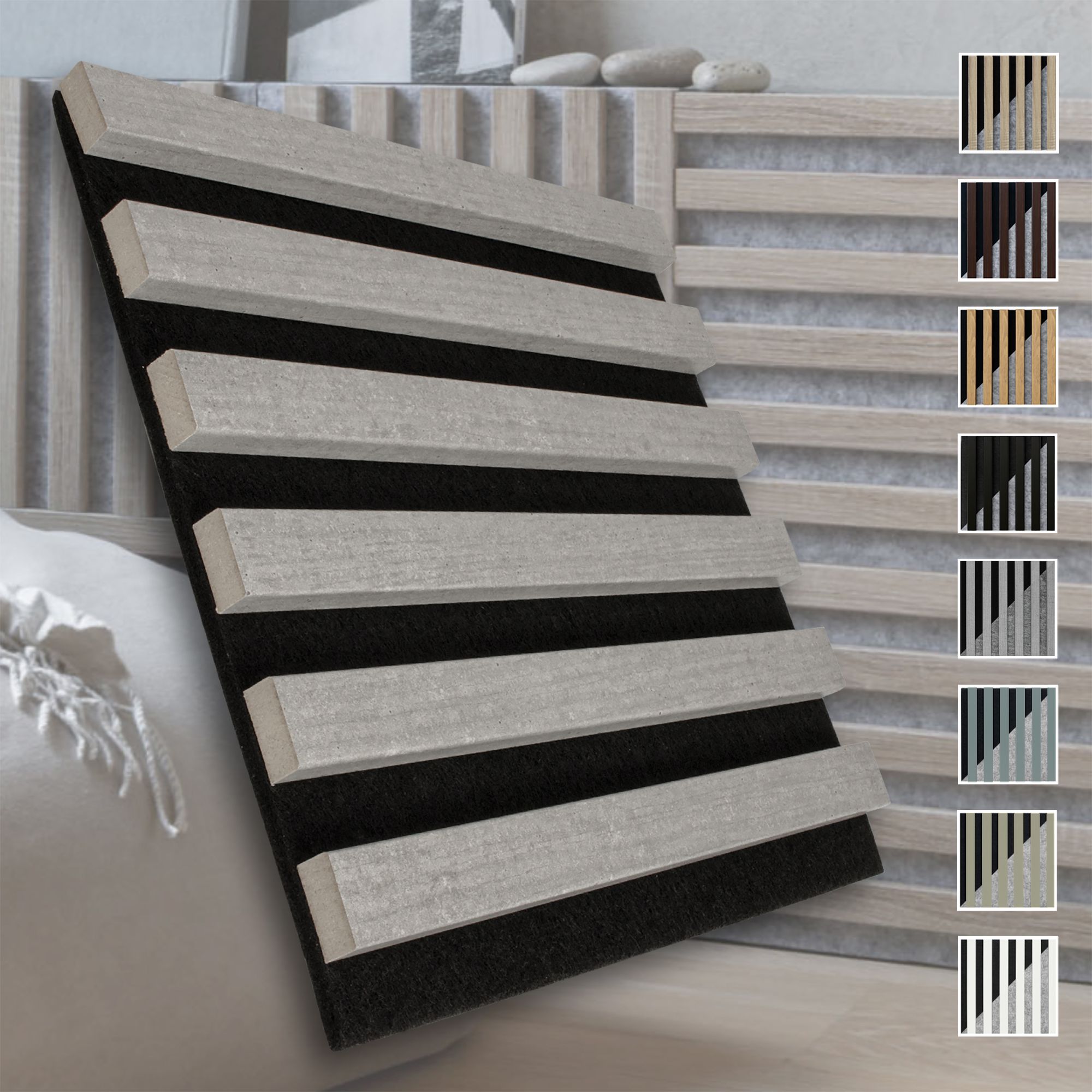 Marbet Design Akustikpaneele Akustikquadrate 30x30cm Und 40x40cm Wandverkleidung: 30x30 Cm, Schwarz - Beton