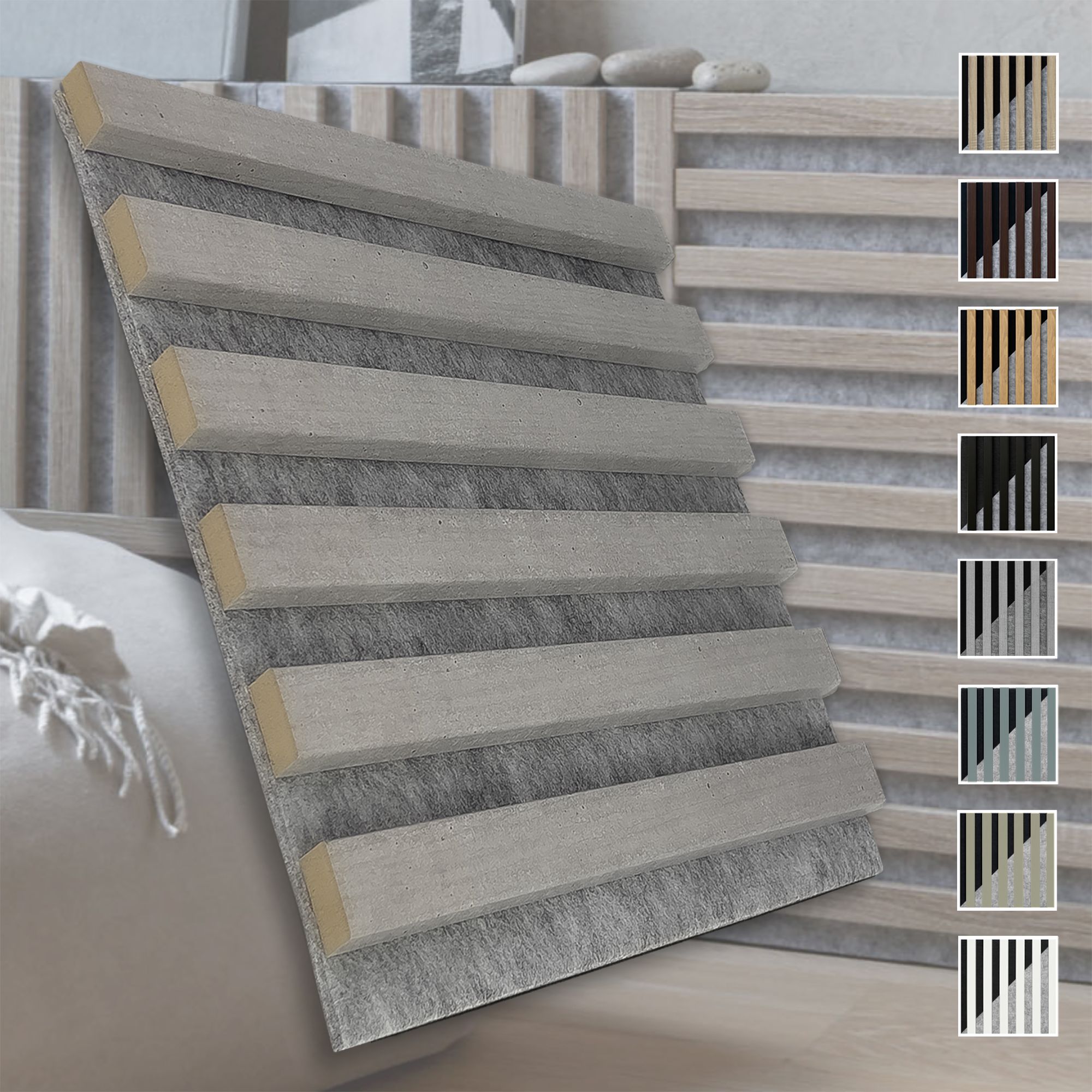Marbet Design Akustikpaneele Akustikquadrate 30x30cm Und 40x40cm Wandverkleidung: 30x30 Cm, Grau - Beton
