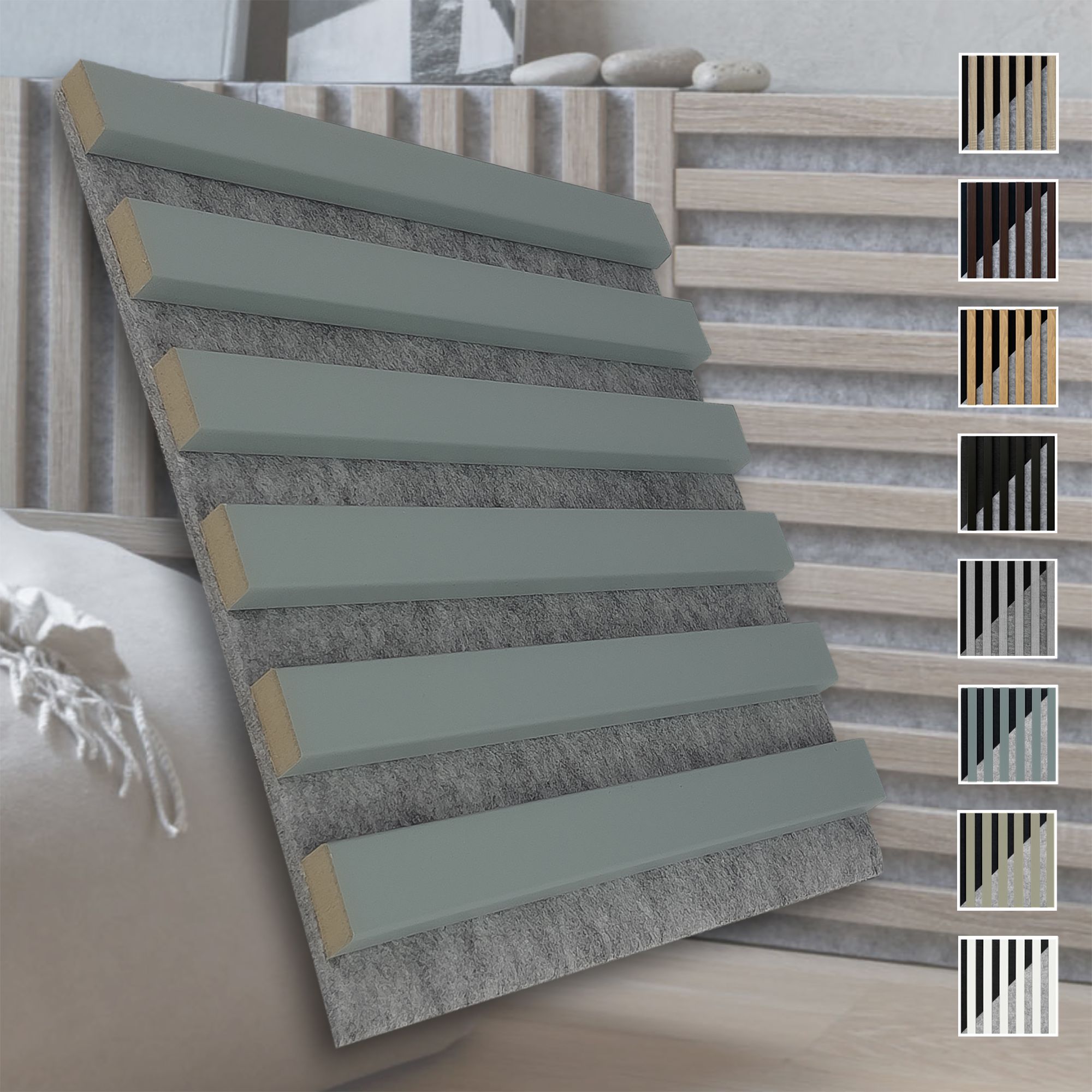 Marbet Design Akustikpaneele Akustikquadrate 30x30cm Und 40x40cm Wandverkleidung: 30x30 Cm, Grau - Hellblau