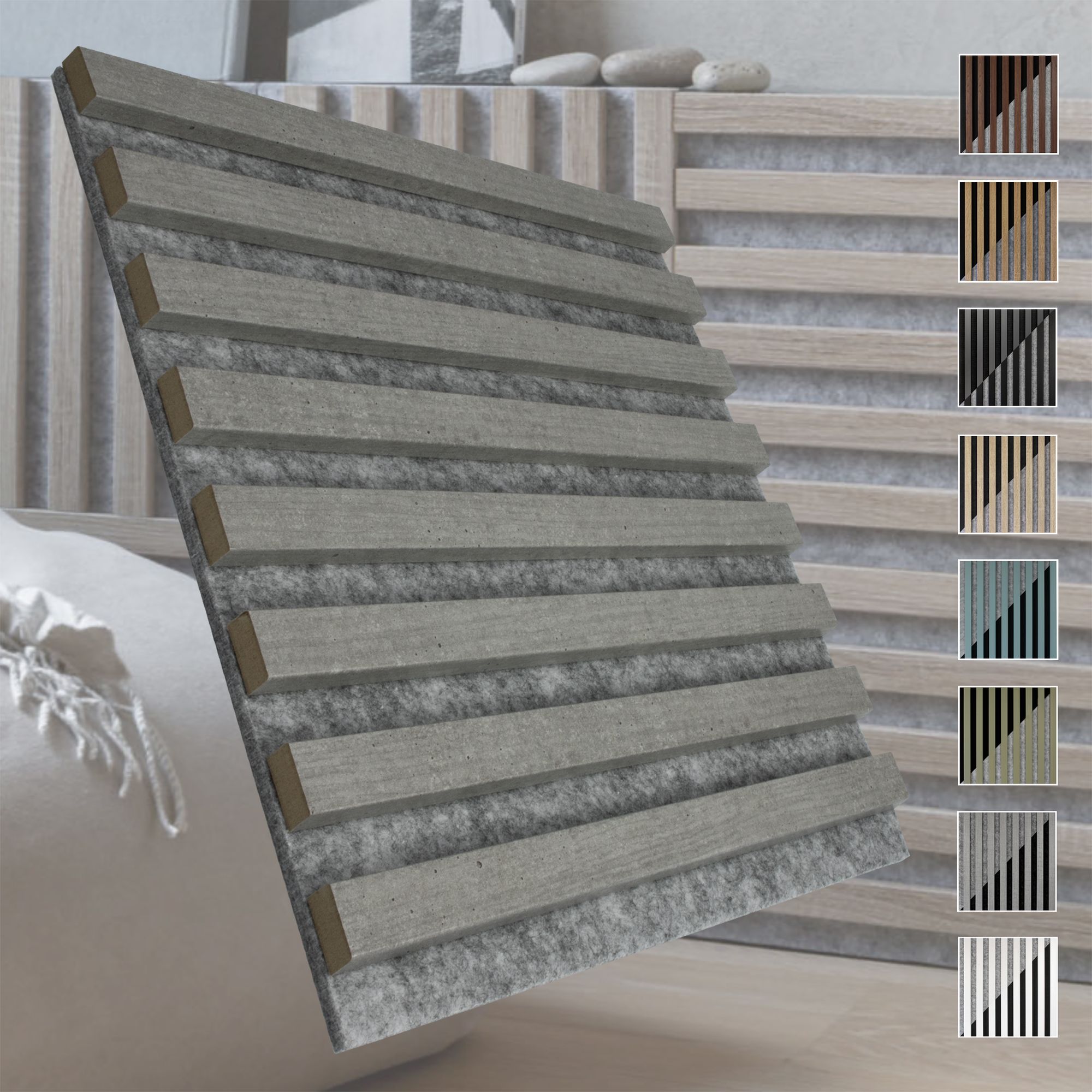 Marbet Design Akustikpaneele Akustikquadrate 30x30cm Und 40x40cm Wandverkleidung: 40x40 Cm, Grau - Beton