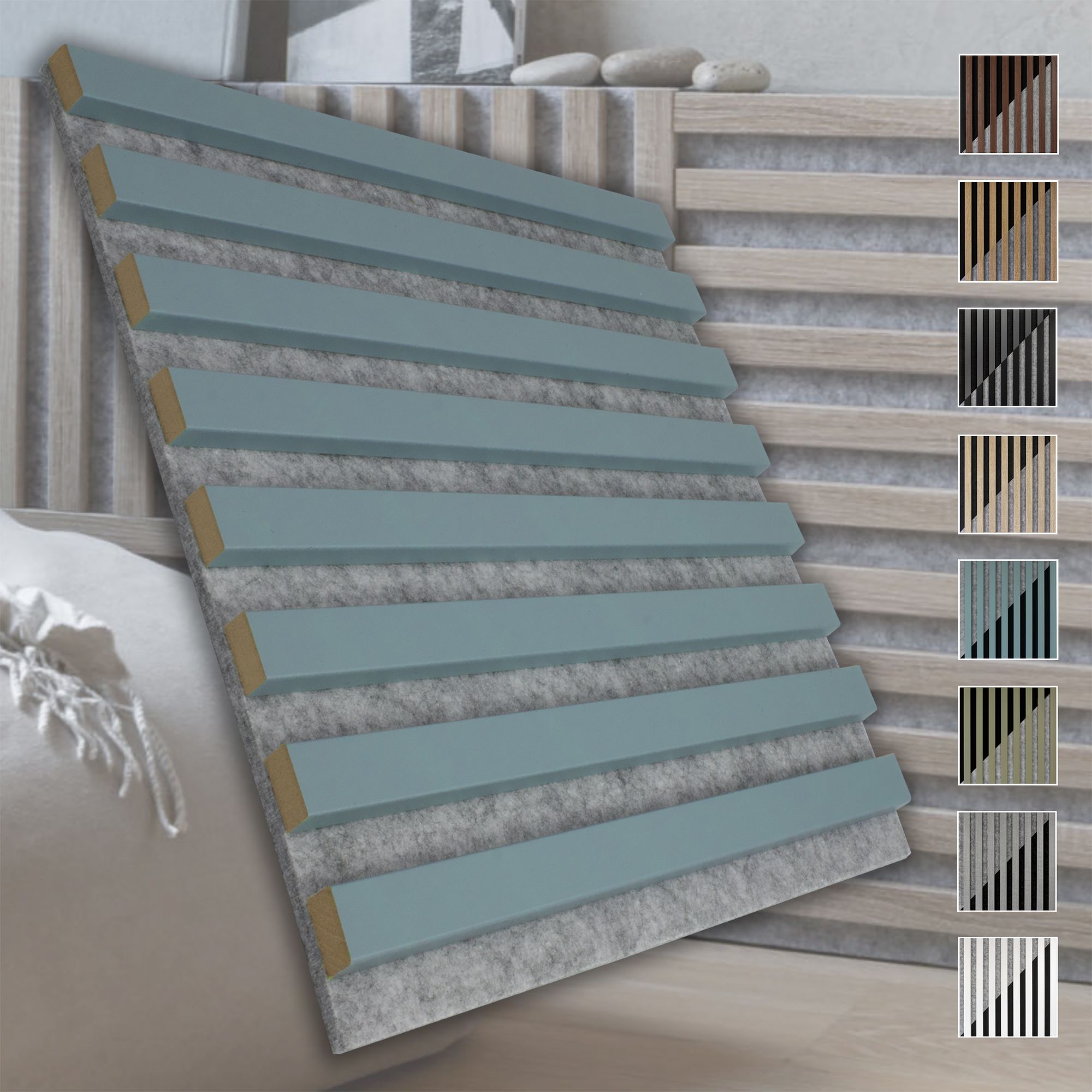 Marbet Design Akustikpaneele Akustikquadrate 30x30cm Und 40x40cm Wandverkleidung: 40x40 Cm, Grau - Hellblau