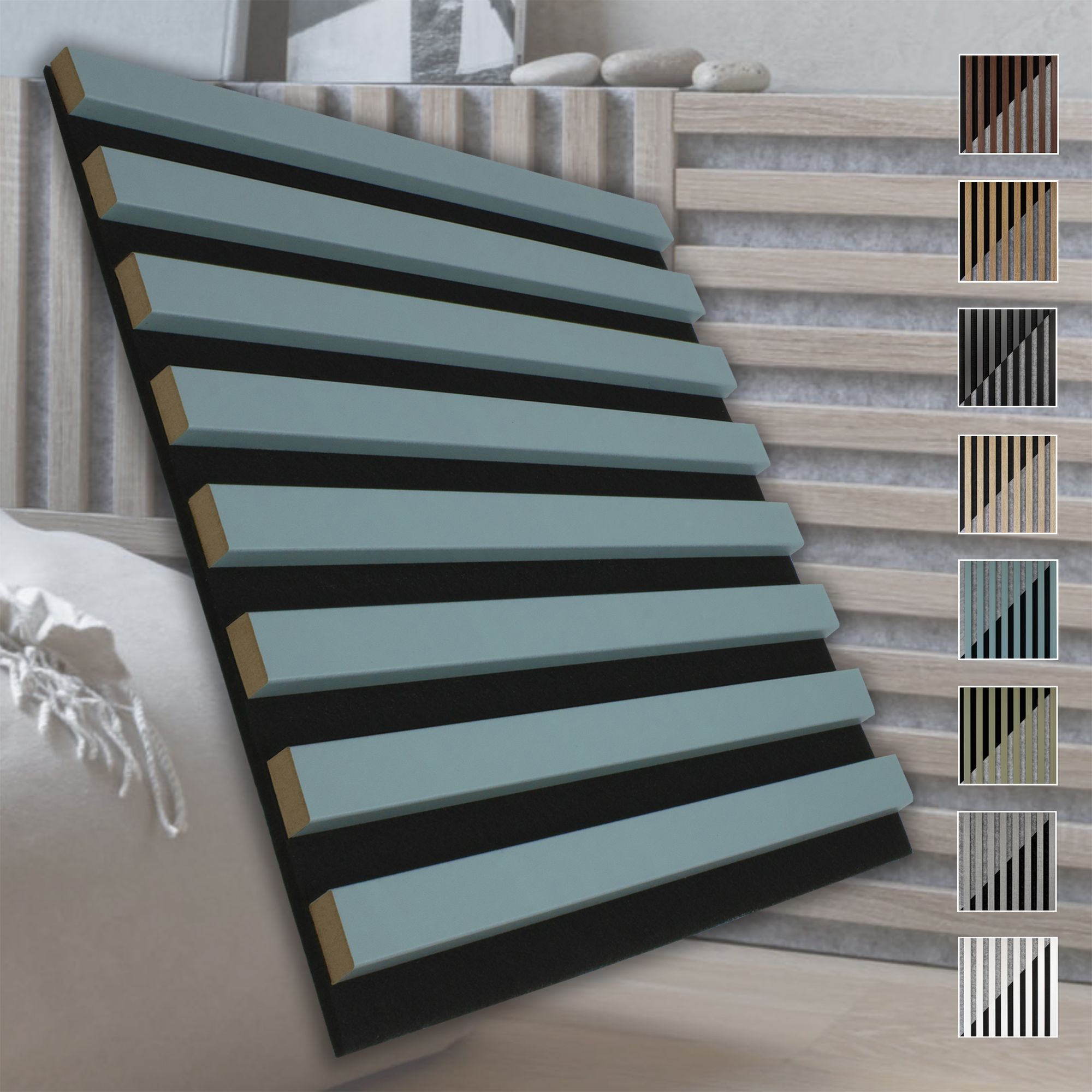 Marbet Design Akustikpaneele Akustikquadrate 30x30cm Und 40x40cm Wandverkleidung: 40x40 Cm, Schwarz - Hellblau