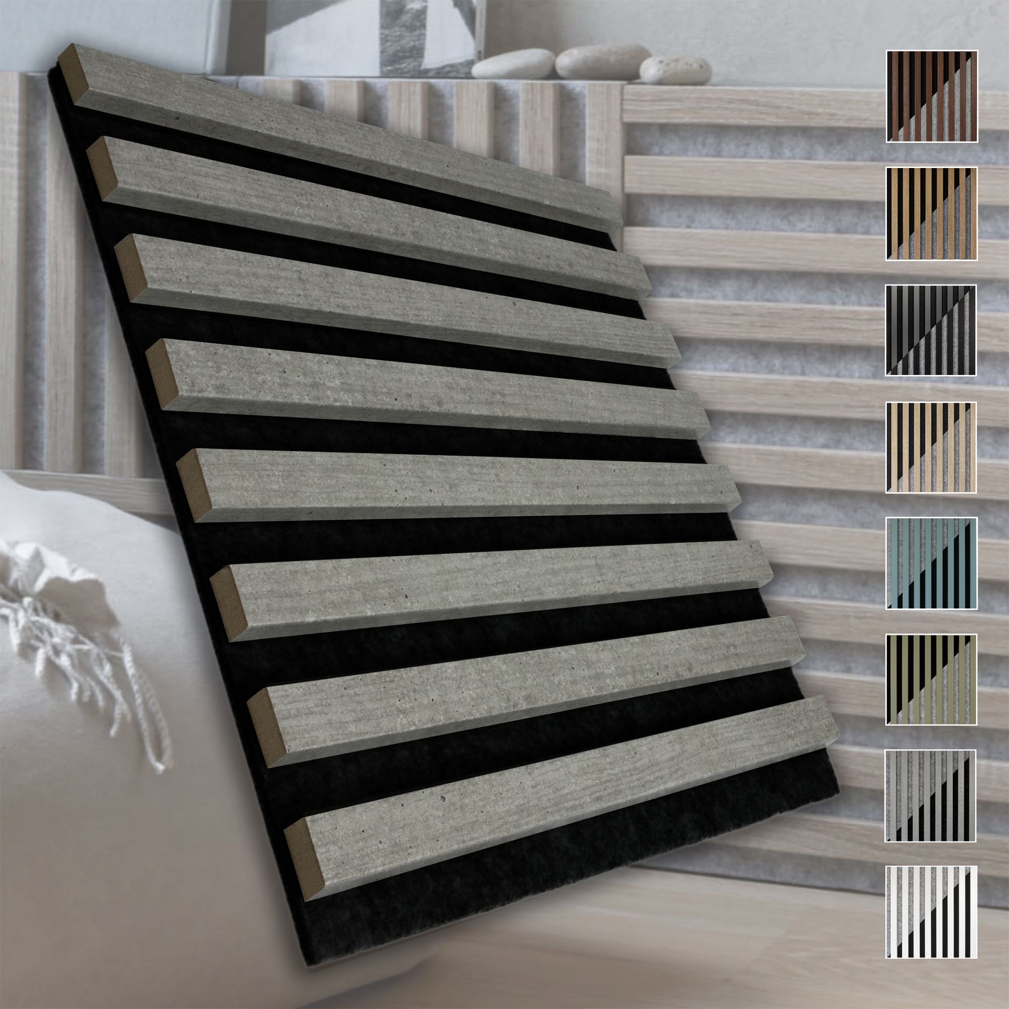 Marbet Design Akustikpaneele Akustikquadrate 30x30cm Und 40x40cm Wandverkleidung: 40x40 Cm, Schwarz - Beton