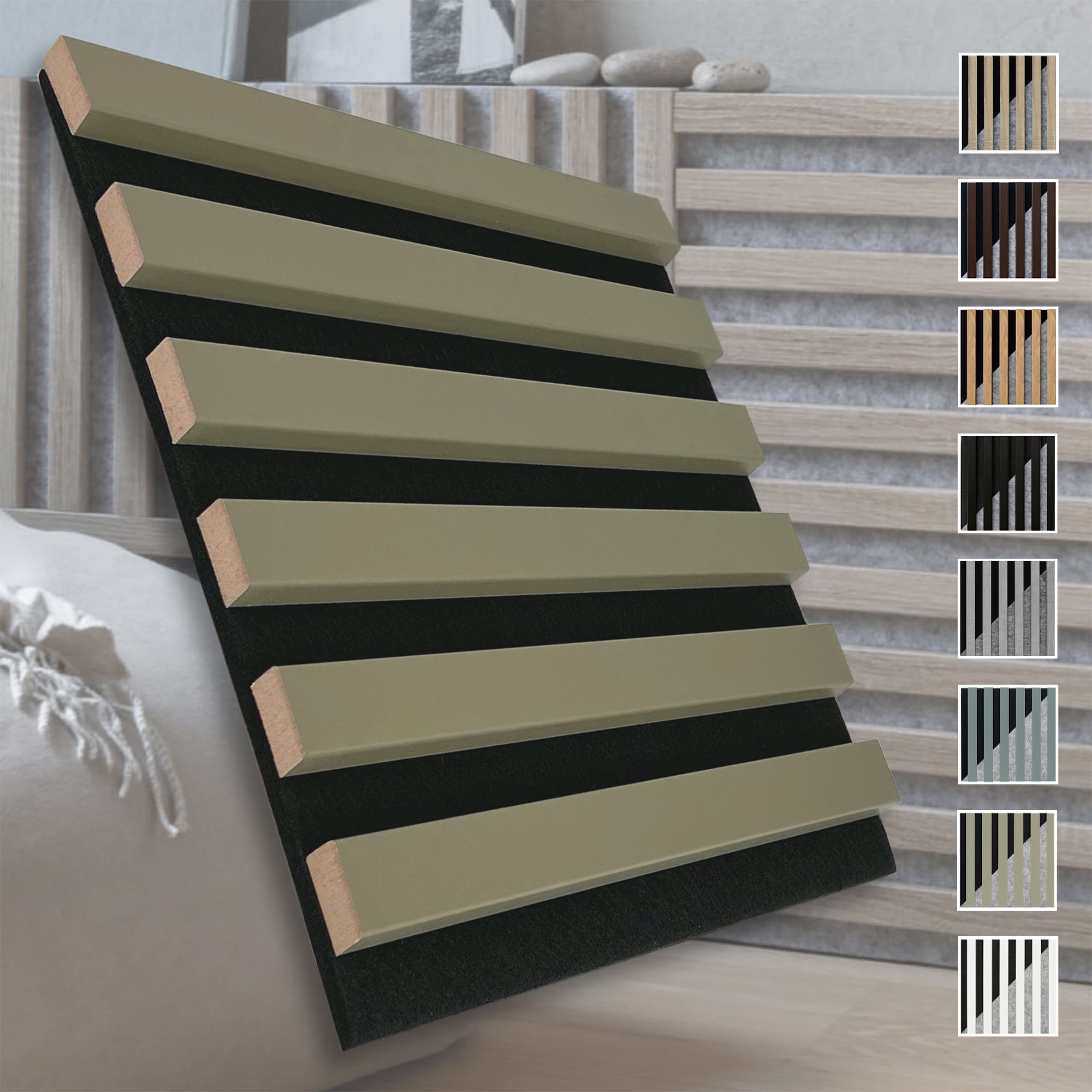 Marbet Design Akustikpaneele Akustikquadrate 30x30cm Und 40x40cm Wandverkleidung: 30x30 Cm, Schwarz - Olive