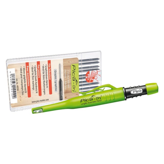 Pica - Tieflochmarker Set Dry graphit + Ersatzminen (graphit, Härte h)