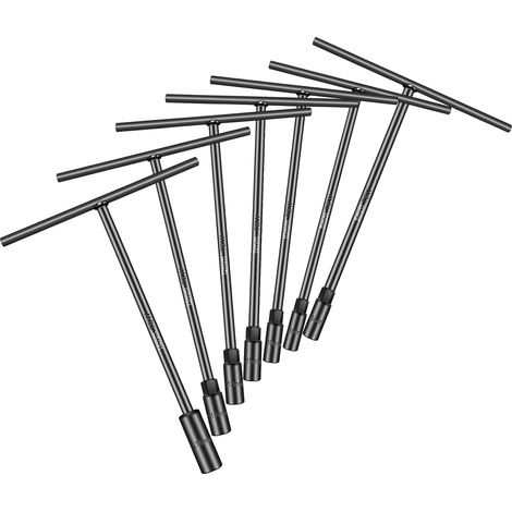 7-teiliger Metrischer T-förmiger Steckschlüsselsatz (6 Mm, 8 Mm, 10 Mm, 11 Mm, 12 Mm, 13 Mm, 14 Mm), 6-kant, Cr-v-stahl, Laserbeschriftet, Für Motorrad- Und Autoreparaturen – Ersatzteile