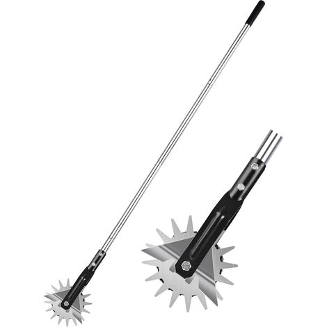 Manueller Rasentrimmer, Freischneider, Kantenschneider, 3-teilig Aus Robustem Edelstahl Mit Gepolstertem Griff – Länge: 147 Cm