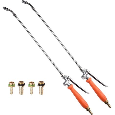 Set Aus 2 Metall-sprühlanzen, 73,5 Cm, Mit Messing-schlauchanschlüssen Für 1,9- Und 6,35-mm-schläuche, Edelstahldüse, Gummigriff, Garten - 2 Sets