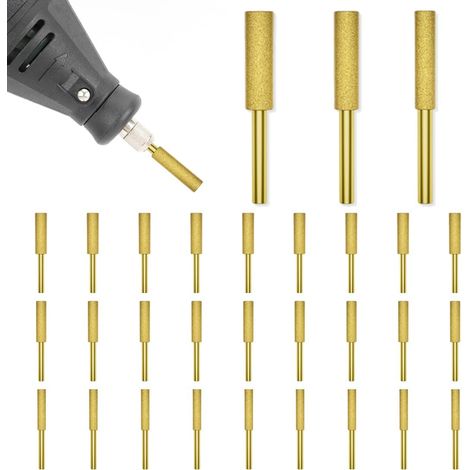 Set Mit 30 Diamant-schärfsteinen Für Kettensägen – 3 Größen: 4 Mm, 4,8 Mm, 5,5 Mm. Präzisionsschleifscheiben Für Elektrische Und Thermische Kettensägen – Hochbeständig, Langlebig, Dremel-kompatibel.