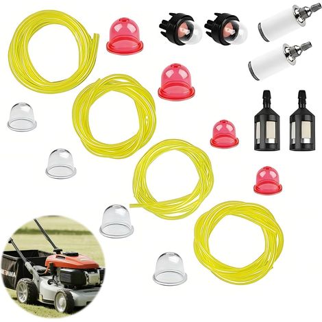 18-teiliges Kraftstoffschlauch-set, Benzinschläuche, Benzinfilter, Primerpumpen, Kompatibel Mit Rasenmähern, Laubbläsern, Kettensägen Und Anderen Kleinen Motoren -