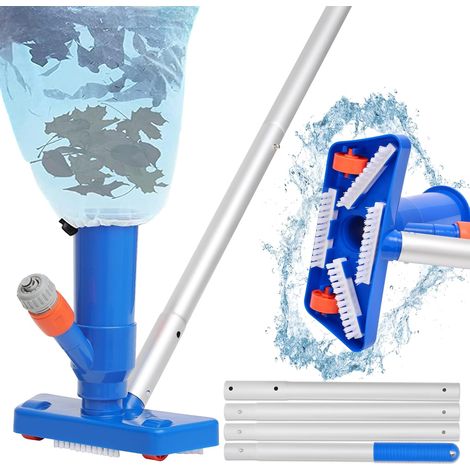 143 Cm Poolreiniger – 4 Abnehmbare Aluminiumstangen, Teichsaugkopf Mit Laubsack Zur Bodenreinigung Von Mini-whirlpools/brunnen