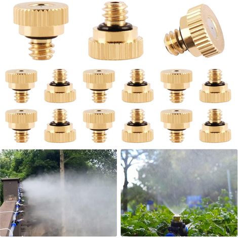 15 Stück 0,5 Mm Zerstäuberdüsen Aus Messing, Sprühdüsen, Sprinklerköpfe, Kühlbewässerungssysteme Für Garten, Terrasse Und Patio -