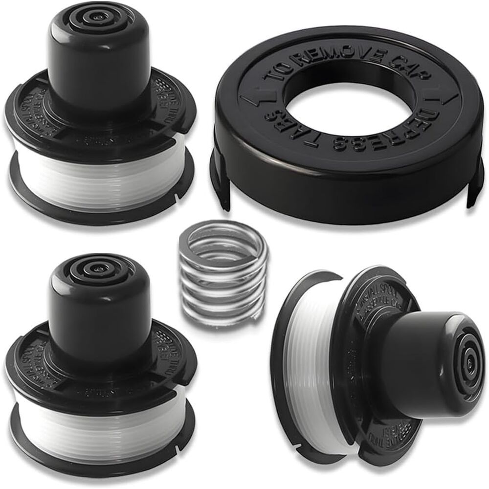 Nachfüllspule Kompatibel Mit Black & Decker Gl250/gl310/gl360 – Für Rasentrimmer (set Mit 3 Spulen + 1 Federkappe) Gl-3