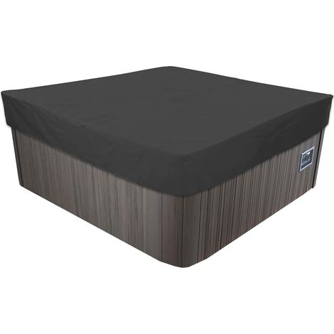 Quadratische Garten-whirlpoolabdeckung, Wasserdichte Poolabdeckung Aus 210d Oxford-gewebe – Schutzabdeckung – Wasserdicht, Staubdicht, Uv-beständig – Schwarz, 210 X 210 X 30 Cm