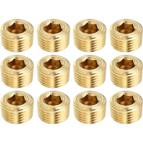 1/8" Npt Messing-sechskant-senkkopfstopfen, 8er-pack, Senkkopf-rohrstopfen Mit Innengewinde, Außengewinde, Für Wasser, Öl Und Gas – 1/8" Npt