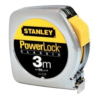 Stanley - Taschenrollbandmaß PowerLock® Länge 3 m Breite 12,7 mm mm/cm eg ii Kunststoff Gürtelclip