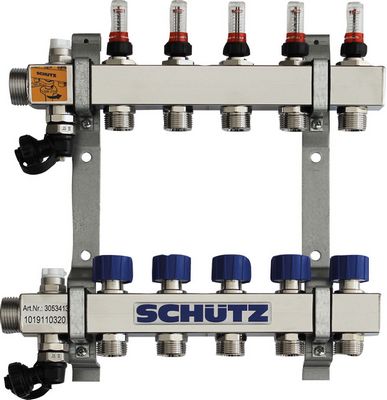 Schütz Edelstahl-verteiler Komfort 90-3 8 Heizkreise, Länge 470 Mm Nr. 3053416 - 7738320606 Von Buderus