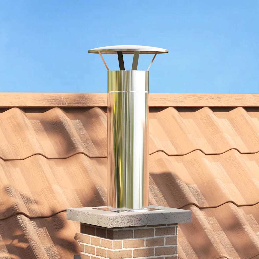 Kamin Kopf Erweiterung Silber 29 X 29 X 50 Cm Edelstahl