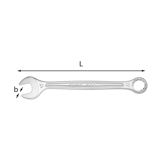Usag U02850719 Kombinationsschlüssel mit 24-mm-Polygonkopf Länge 267 mm