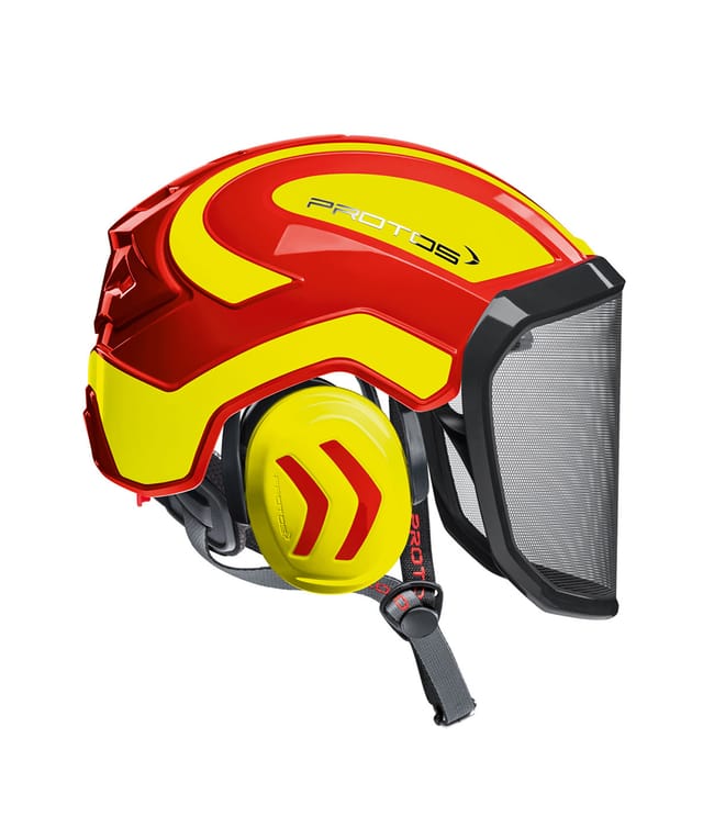 Protos - Forsthelm / Schutzhelm Integral Arborist F39 Rot/Neongelb