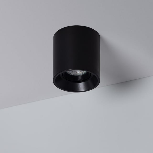 Efectoled - Deckenleuchte Schwarz mit GU10 Glühbirne Space 2700K Warmweiß