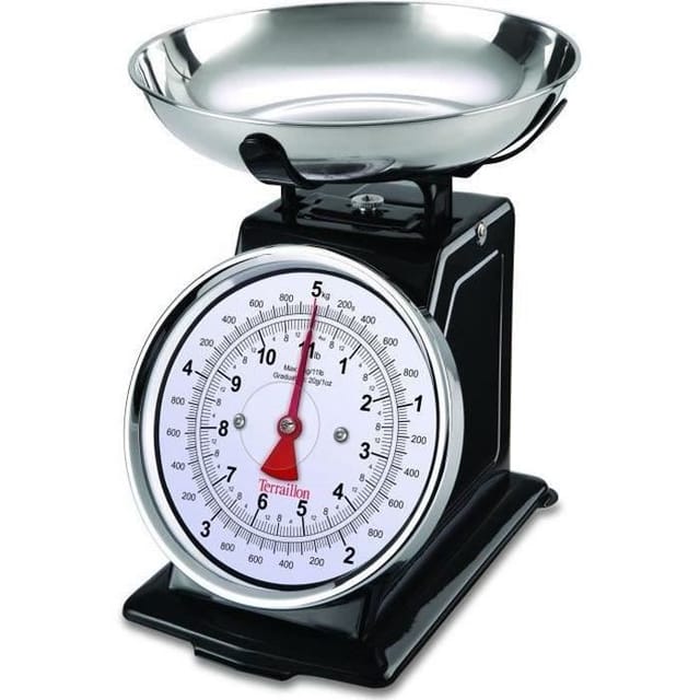 Terraillon - Mechanische küchenwaage 5kg/20g schwarz 14477