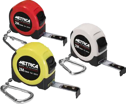 Mini-Maßband mit Schlüsselanhänger Metrica Gelb - 38029
