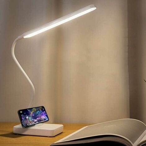 Kabellose Led-schreibtischlampe, Wiederaufladbar Über Usb, 2000 Mah Akku, Touch-steuerung, 3 Farben, 6 Einstellbare Helligkeiten, Tragbare Tischlampe - Aiperq