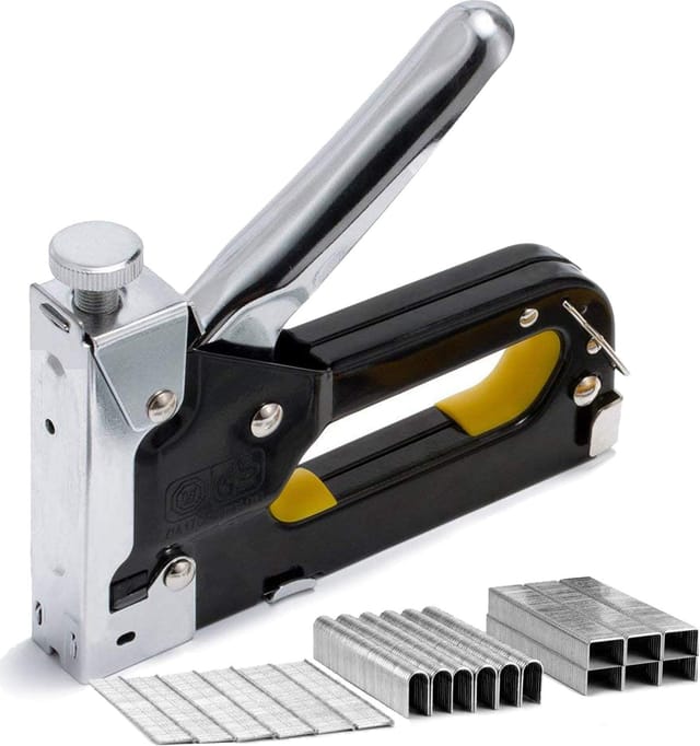Osqi - Tacker mit 900 Heftklammern, 3-in-1-Hochleistungs-Handtacker, ideal für Holz/Polster/Stoff/Kabelheftung/Dekoration/Reparaturtacker mit Nägeln