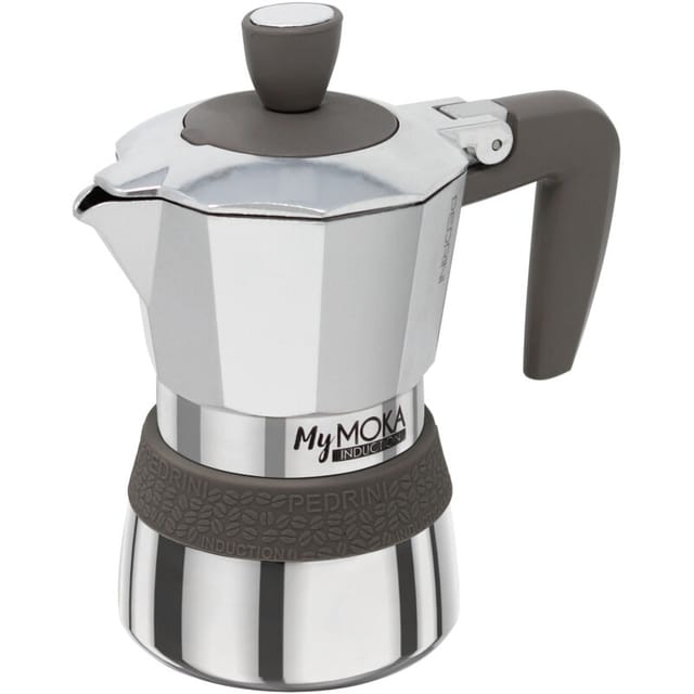 Pedrini MyMoka Induktion Italienische Kaffeemaschine Braun, Edelstahl