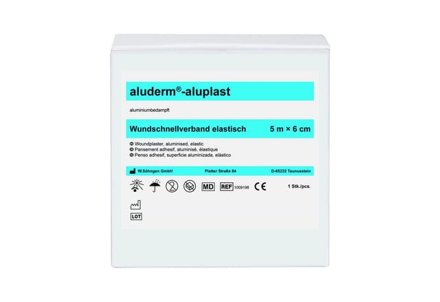 Wundpflaster aluderm-aluplast elastisch Größe 5m x 6 cm - Söhngen