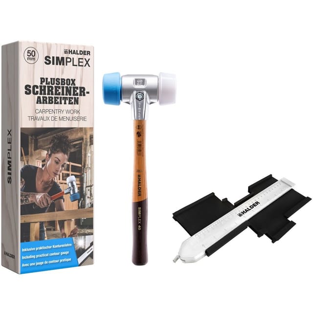 Halder - Aktionsbox Schreinerarbeiten simplex Schonhammer + Konturenlehre