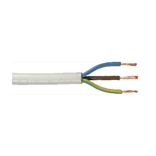 Weitere - Feuchtraumleitung H03VV-F 3 x 0,75 - 25 Meter, weiß Kabel & Leitungen