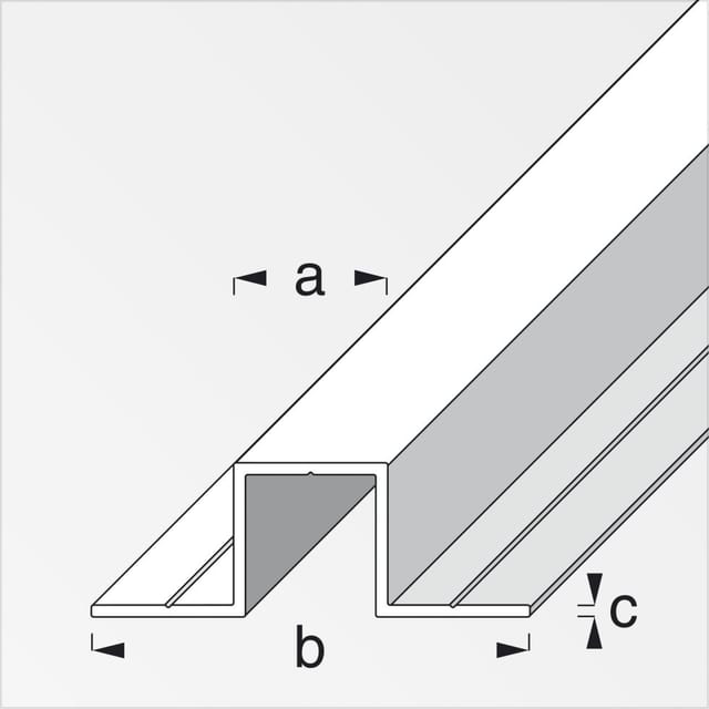 Quadrat-U-Profil 29,5 x 83,7 x 1000 mm Aluminium Aluminiumprofil u Schiene - Alfer