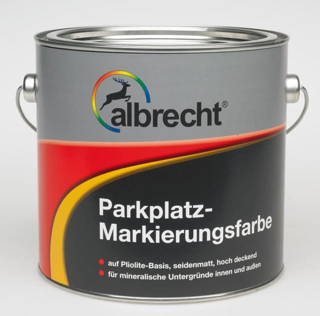 Albrecht - Markierungsfarbe 2,5 l weiß seidenmatt Straßenfarbe Bodenlack