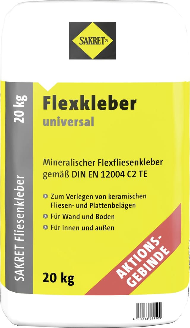 Flexkleber Universal 20 kg Aktionsgebinde Fliesenkleber & Baukleber - Sakret