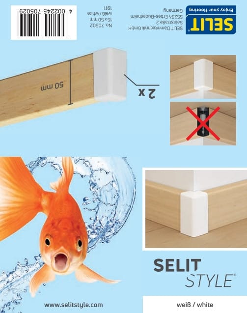 SELITSTYLE Verbinder weiß Höhe 50 mm Clips & Ecken