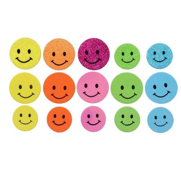 Glorex Moosgummi Sticker Smileys, 30 Stück Sticker