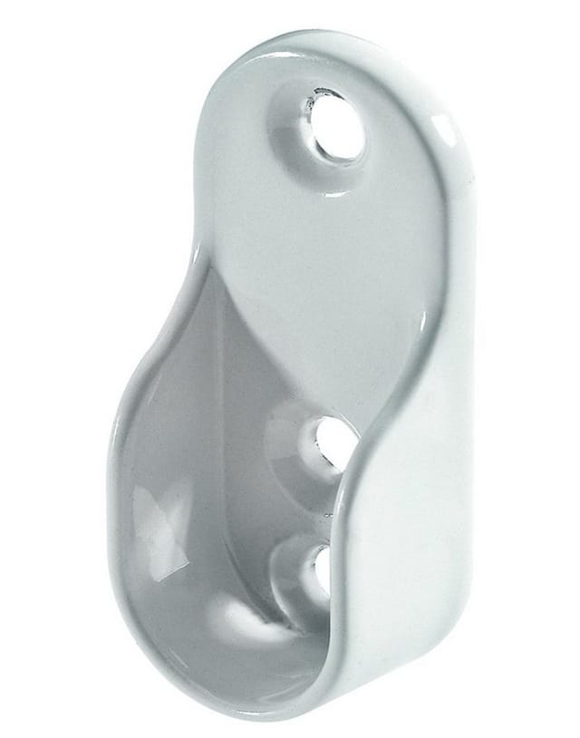 Schrankrohrlager für ovale Schrankrohre 30 x 15 mm weiß ø 30/15 mm Möbelbeschläge - Hettich