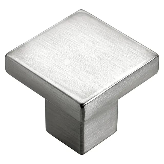 Hettich Möbelknopf Zinkdruckguss Edelstahl-Optik 30,0 x 30,0 mm - 1 Stück Möbelgriffe