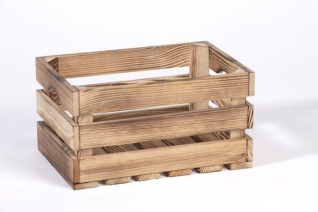 Iwerk - Holzkiste Geflammt s 34 x 23 x 18 cm Aufbewahrungsboxen