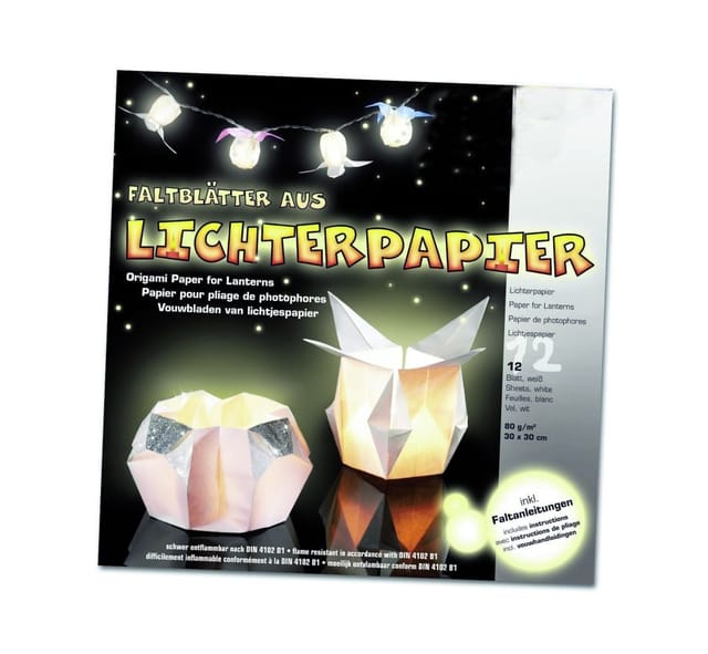 Glorex Lichterpapier weiß, 12 Blatt Bastelpapier