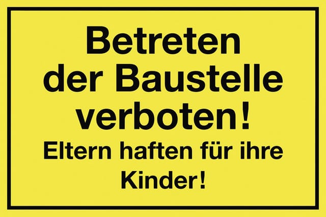 Metafranc Hinweisschild Betreten der Baustelle verboten 200 x 300 mm Warnschilder