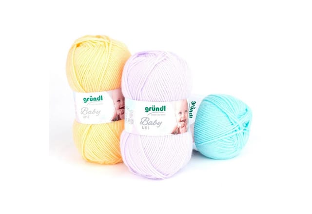 Gründl Wolle Baby uni 50 g mint Handarbeit