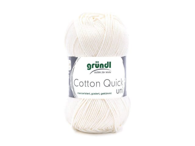 Wolle Cotton Quick 50 g uni wollweiß Handarbeit - Gründl