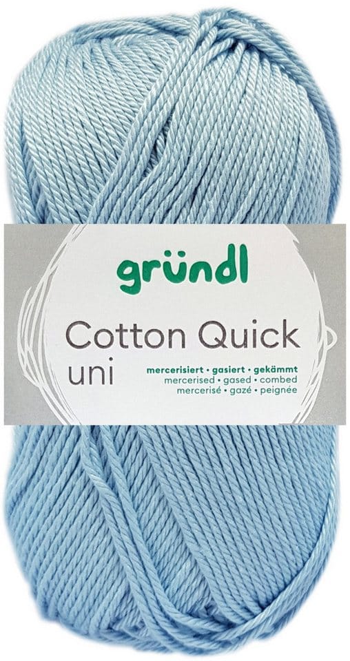 Wolle Cotton Quick 50 g uni himmelblau Handarbeit - Gründl