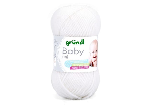Wolle Baby uni 50 g weiß Handarbeit - Gründl