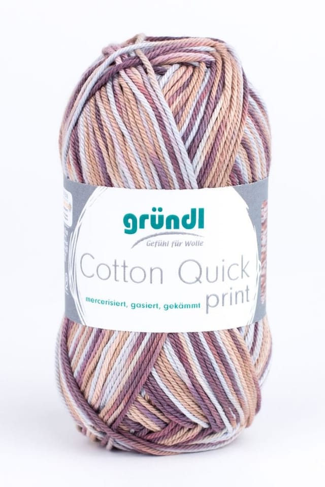 Wolle Cotton Quick print 50 g braun multicolor Handarbeit - Gründl