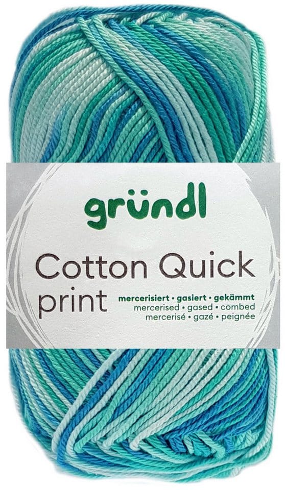 Wolle Cotton Quick print 50 g aqua multicolor Handarbeit - Gründl