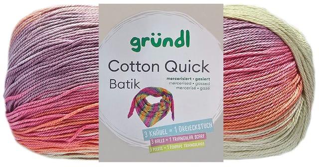 Wolle Cotton Quick Batik 100 g creme-rosa-lila-flieder Handarbeit - Gründl